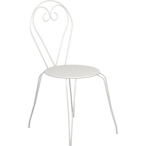 Lot De 4 Chaises De Jardin Romantique Empilable En Fer Forge - Blanc