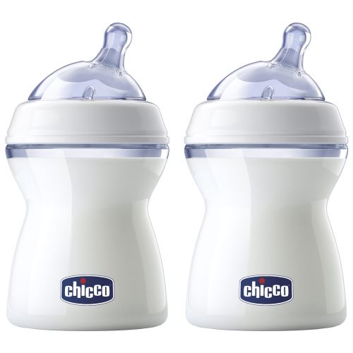 Lot de 2 biberons NaturalFeeling Chicco tétine inclinée flux moyen 1m+ 250ml