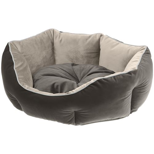 Meilleurs prix pour Ferplast Divan pour chats et chiens QUEEN 50 con coussin, couchage rembourré pour animaux, double-face, velours doux, lavable, 50x40x18, gris
