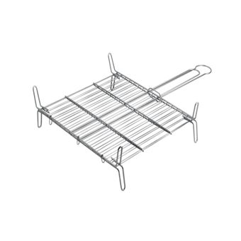 Grille double pour barbecue - Zinc - 50x50 cm - 1