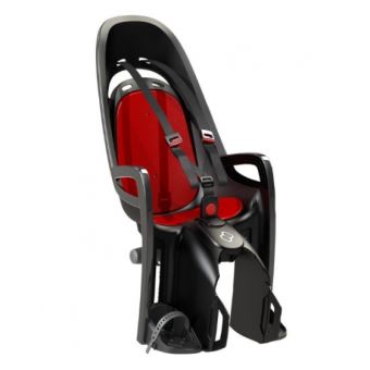 Porte-bebe ZENITH gris rouge fixation porte-bagage