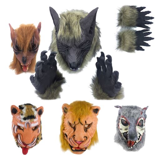 Halloween D'Un Tête Horreur Animaux Simulation pour Le Masque Coiffures Parti Jouet Cadeau Multicolore WEN211
