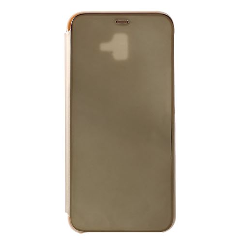 Etui en PU surface de rétroviseur de fenêtre de vue or pour votre Samsung Galaxy J6 Plus