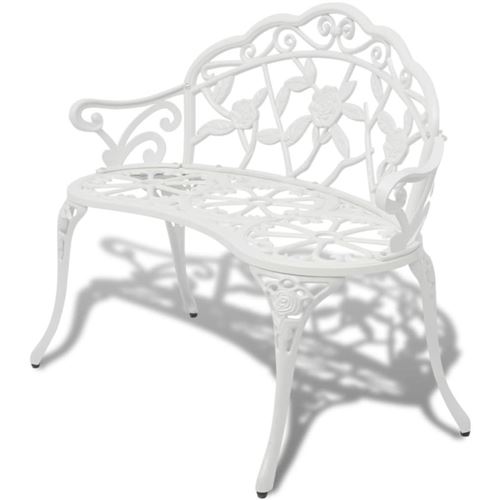 VIDAXL - Banc de Jardin - Aluminium Coulé - Blanc - 100 cm - Image 3