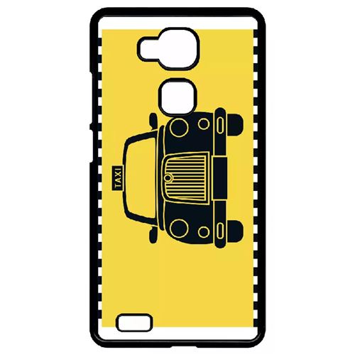 Coque huawei ascend mate7 monarch taxi sur fond jaune