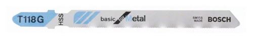 Carte de 5 Lames M&acute;tal BOSCH HSS Ondulee Frais&acute;e T118G - 2608631012