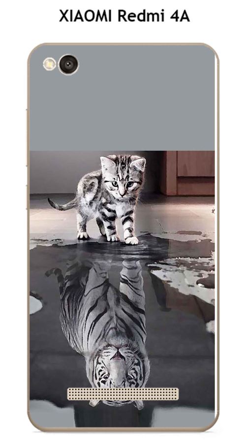 Coque XIAOMI Redmi 4A design Chat Tigre Blanc
