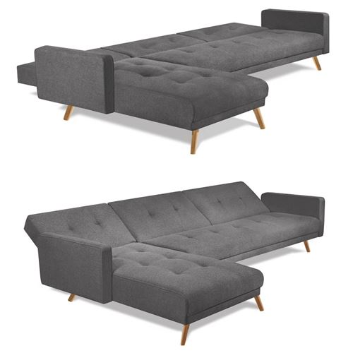 Canapé Dangle Convertible Helge Réversible Gris Foncé Scandinave