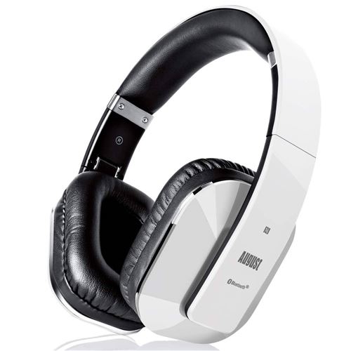 August EP650 - Casque Audio Bluetooth v4.1 aptX® NFC Circum Aural Multipoint Multipair - Blanc