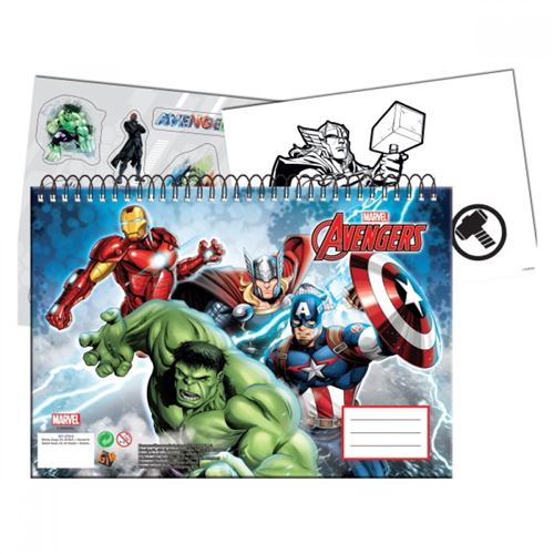 Cahier de dessin Les Avengers livre de coloriage A4 + Stickers autocollant - guizmax