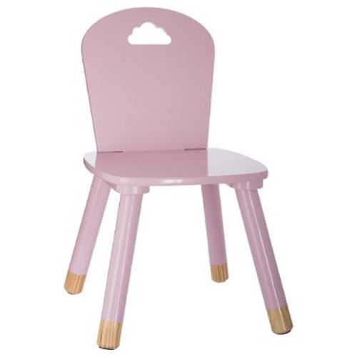 lot de 2 Chaises douceur rose pour enfant en bois - Dim : L28x l50 x H28 cm - PEGANE -
