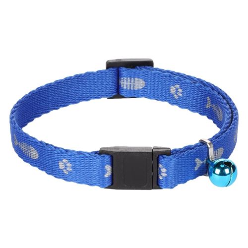Comparer les prix de Collier réglable de 20 à 35 cm motif poisson + clochette couleur bleu pour chat