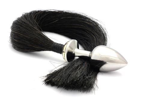 ROSEBUDS Tailbud, Plug Anal Taille Medium 30mm avec Queue en Crin Naturel, Noir
