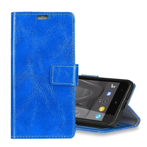 Wiko LENNY 4 Housse Etui Cuir PU Bleu Effet Peau rétro ALS49383