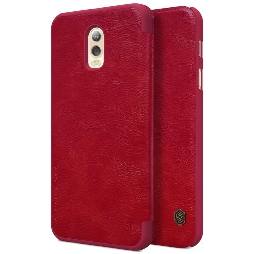 Galaxy C7 (2017) Housse Etui Cuir PU Texture Peau Rouge ALS51576