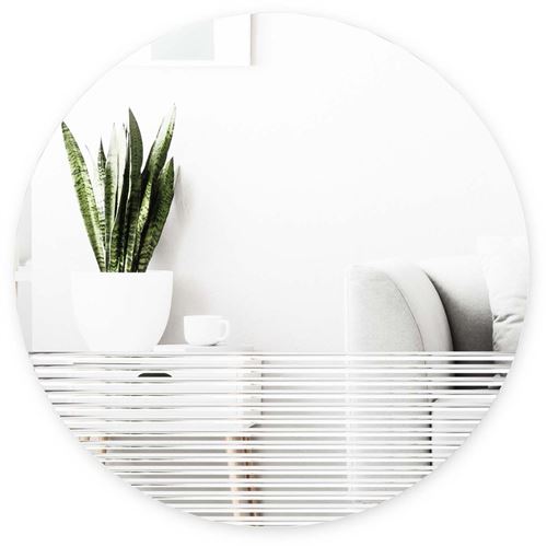 Miroir mural rond avec effet strié verre RIDGE UMBRA Verre Transparent