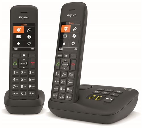 Gigaset C575A Duo - Téléphone sans fil - système de répondeur avec ID d'appelant - ECO DECTGAP - noir + combiné supplémentaire