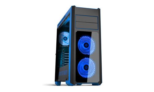 Boitier MOYEN ATX SPIRIT OF GAMER ROGUE III BLUE- 2 usb3 /2 usb2/ lect sd /3 ventilateurs / sans alim Réf : 8621B30BL