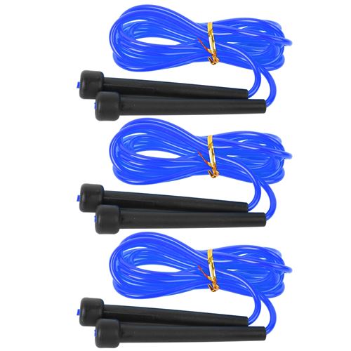 Corde À Sauter D'Étudiant Unique En Pvc Petit Équipement De Fitness Intérieur 3Pcs(Bleu )