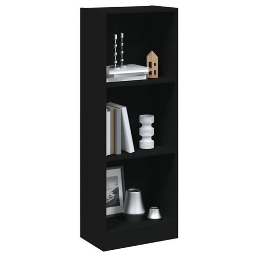 vidaXL Bibliothèque à 3 niveaux Noir 40x24x108 cm Aggloméré