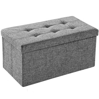12 Sur Tectake Tabouret Siege Banc Pouf Coffre De Rangement