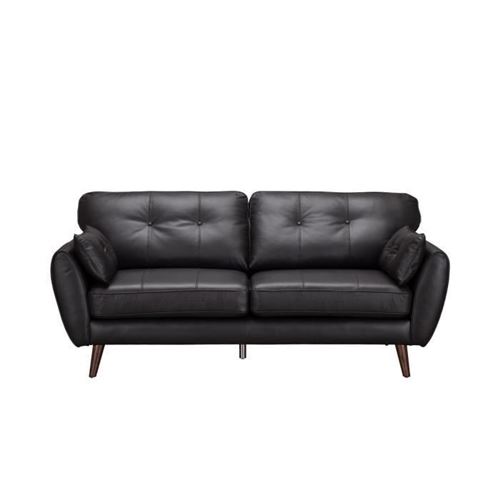 JOHNSON Canape 3 places - Simili et Cuir Marron - L 197 x P 94 x H 87 cm
