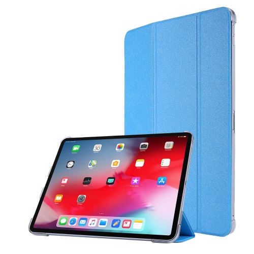 Etui en PU + TPU flip de soie avec support tri-pliure bleu clair pour votre Apple iPad Pro 12.9 pouces (2020)