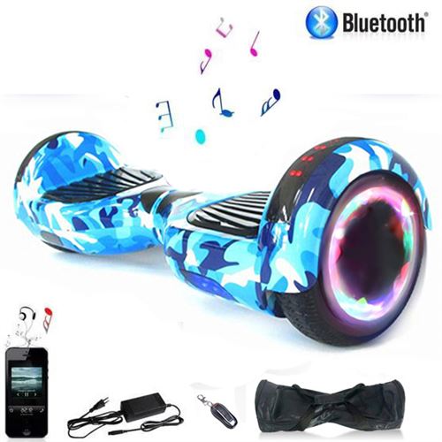 Hoverboard Bluetooth 6.5Bleu Camouflage-700W-Sac+Télécommande
