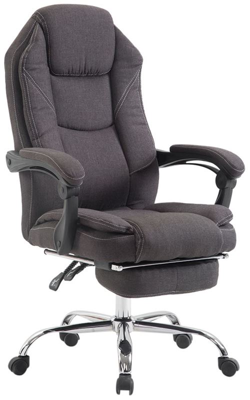 CLP Fauteuil de bureau Castle en tissu , Gris fonc&eacute;