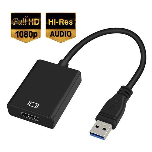 Adaptateurs Sortie audio: USB 3.0 vers HDMI HD - Noir