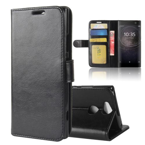 Etui en PU noir crazy horse pour Sony Xperia XA2