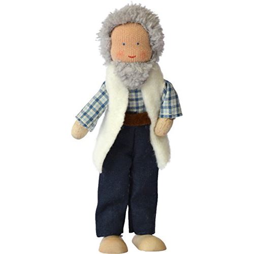Kathe Kruse Flexible Dollhouse Doll - Grandfather - 5 in.
