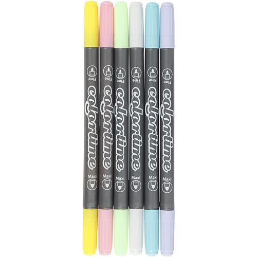 Creotime colortime double épingles 6 pièces couleurs claires