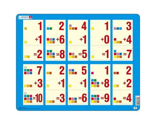 Puzzle 10 Pièces : Puzzle Cadre - Apprendre à Compter : L'Addition de 1 à 10, Larsen
