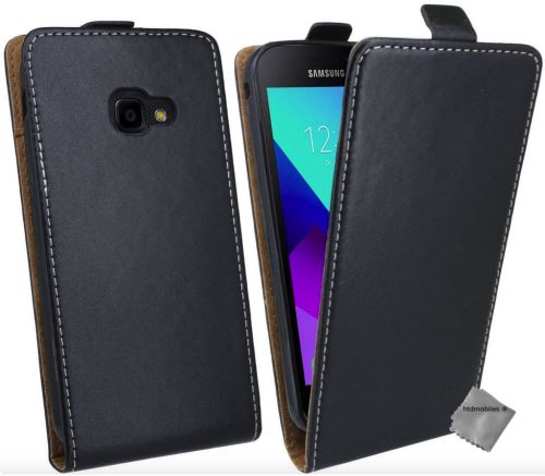 Housse etui coque pochette PU cuir fine pour Samsung Galaxy Xcover 4S avec film ecran - NOIR