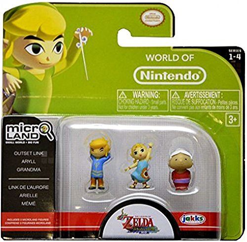 Monde de Nintendo, Micro Land, Légende de Zelda Windwaker HD, Lien de départ, Aryll et Grandma Figures