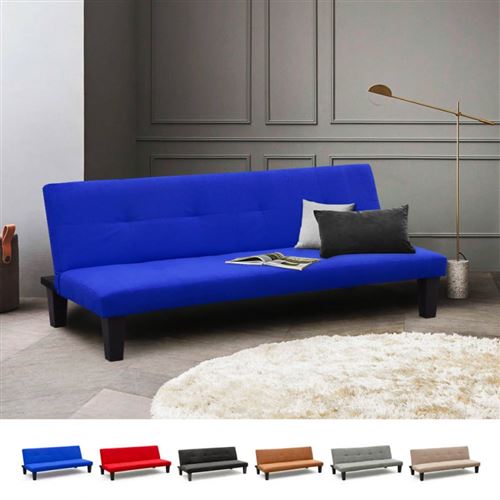 Modus Sofà - Canapé Clic Clac convertible 2 places microfibres Onice pour la maison et salles d'attente, Couleur: Bleu