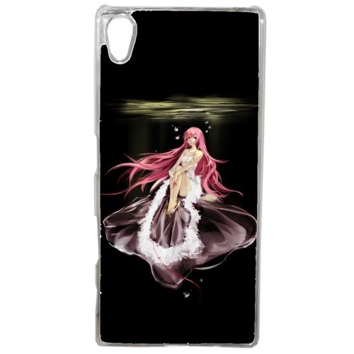 Coque Manga Fille Cheveux Rose Compatible Sony Xperia Z4 Transparent