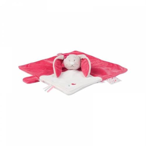 Noukies doudou framboise/grege motif pili
