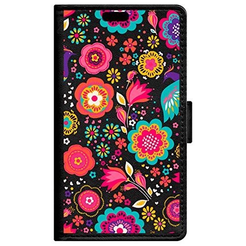 BeCool Étui Livre pour Motorola Moto Z Force 2017- Coque avec Fonction Support, Fentes pour tarjetes et Billets, Motif Fleurs Multicolore