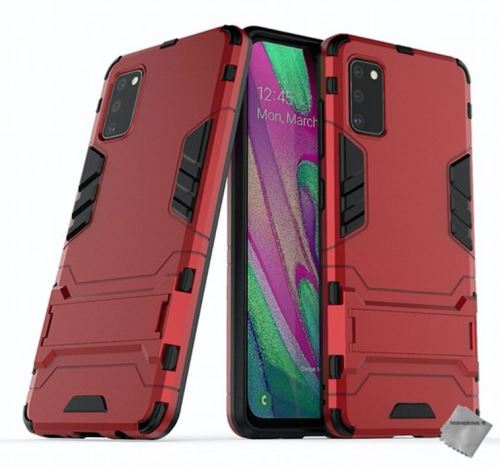Coque rigide anti choc pour Samsung Galaxy A41 avec verre trempe - ROUGE