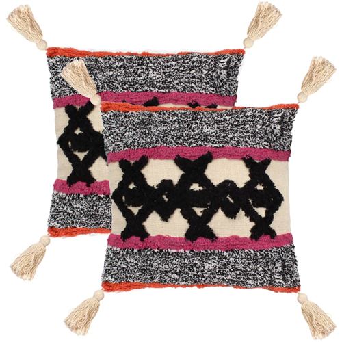 vidaXL Coussin 2 pcs 60 x 60 cm Bohémien Multicolore