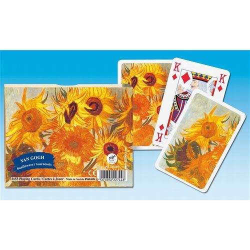 Jeu de cartes - Coffret de 2 x 55 cartes : Les tournesols de Van Gogh
