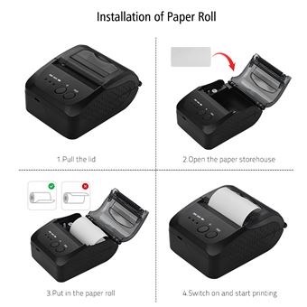 Imprimante de reçus, imprimante Thermique Portable sans Fil à Deux