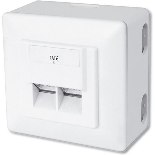 Digitus Ral 9010 Dn-9006/B5-N - Prise Pour Montage En Surface - Montable Sur Mur - Cat 6 - Stp - Rj-45 X 2 - (Pack De 5)