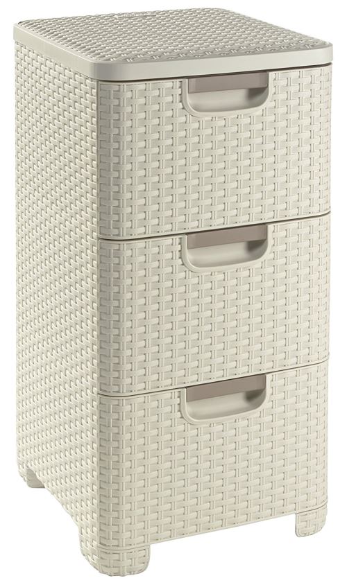 Curver 206314 Tour de Rangement Style Aspect Rotin Polypropylène 3 x 14 L