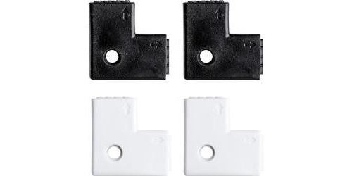 Paulmann Dekobeleuchtung Pack de 4 raccords d’angle 90° YourLED, blanc, noir, plastique 70599