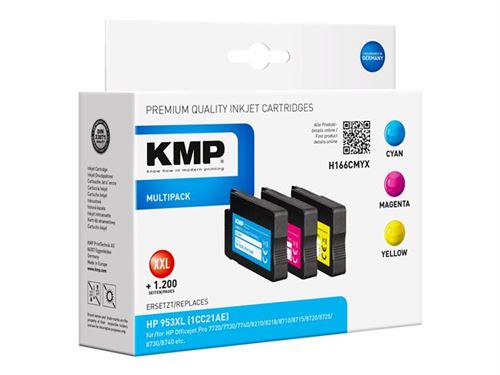 Kmp 1748 4050 Cartouche D'encre Compatible Rendement Élevé Cyan Jaune - vue 3