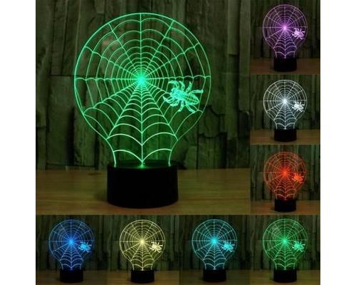 Lampe de Décoration 3D Toile D'Araignée Ampoules LED 7 Couleurs Tactile USB 5V - YONIS