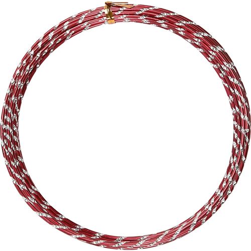 Creotime fil aluminium 7 m rond 2 mm rouge/argent 2 mm